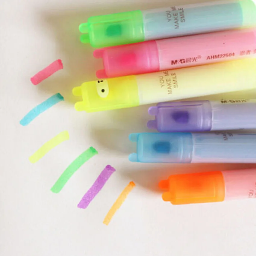 6PCS Cute Mini Highlighter Pen Portable Highlight Pen 6 Colors Children's Graffiti Pen Marker Pen Non-Fading Office Stationery
6PCS Cute Mini Highlighter Pen Portable Highlight Pen 6 Colors Children's Graffiti Pen Marker Pen Non-Fading Office Stationery