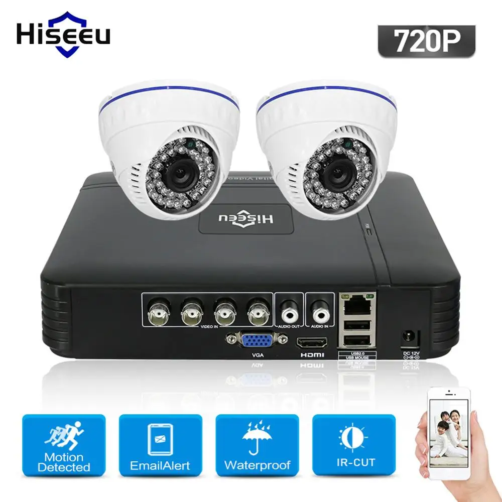 Hiseeu 2PCS HD 720P IP Camera 4CH AHD DVR Kit CCTV System Surveillance Camera Kit Home Security Monitoring Doom Webcam
Hiseeu 2PCS HD 720P IP Camera 4CH AHD DVR Kit CCTV System Surveillance Camera Kit Home Security Monitoring Doom Webcam