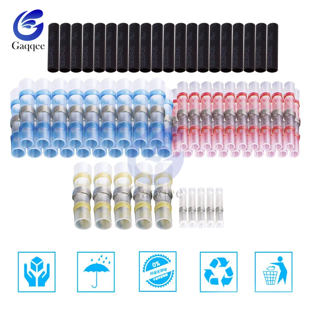 100pcs Box Heat Shrink Solder sealing Shrinkable Sleeve Waterproof Wire Crimp Butt Terminals Terminator Electrical Conector
100pcs Box Heat Shrink Solder sealing Shrinkable Sleeve Waterproof Wire Crimp Butt Terminals Terminator Electrical Conector