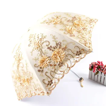 New Folding Umbrella Embroidered Lace Double Layer Black Glue Tri-fold Umbrella UV Protection Sun Umbrella Sunny Rain Umbrella
New Folding Umbrella Embroidered Lace Double Layer Black Glue Tri-fold Umbrella UV Protection Sun Umbrella Sunny Rain Umbrella