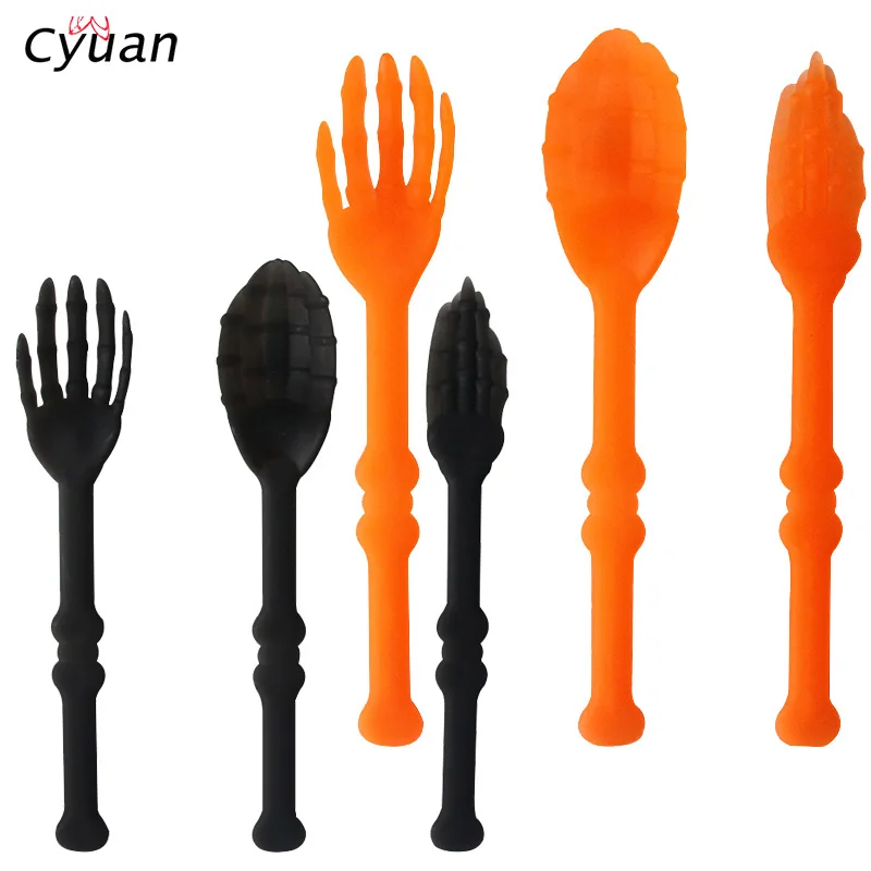 Cyuan 3Pcs Black Orange Spoon Fork Knife Disposable Tableware Kit Plastic Ghost Hand Cutlery Set for Halloween Decoration Kids
Cyuan 3Pcs Black Orange Spoon Fork Knife Disposable Tableware Kit Plastic Ghost Hand Cutlery Set for Halloween Decoration Kids