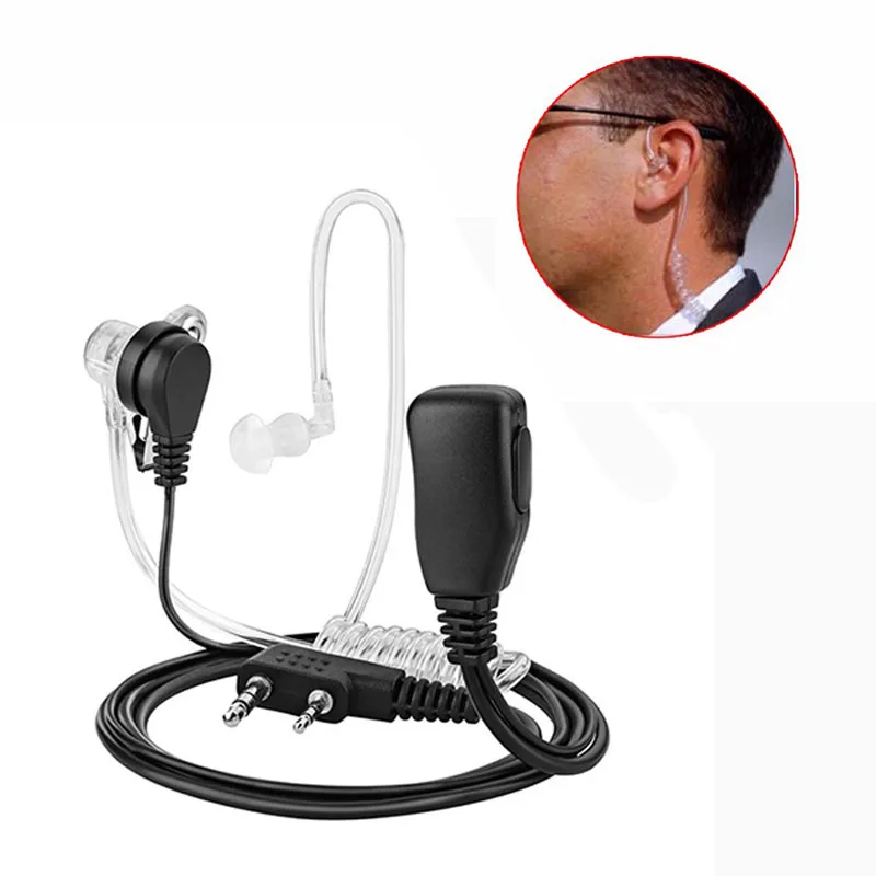 2 Pin PTT MIC гарнитура скрытая Акустическая трубка наушники вкладыши для Kenwood TYT Baofeng