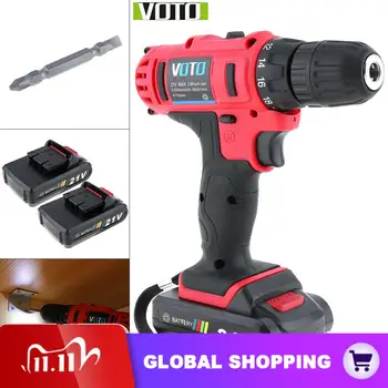 VOTO AC 100 - 240V Cordless 21V Two-speed Electric Screwdriver Drill with Max 2 Lithium Batteries and Power Display Light
VOTO AC 100 - 240V Cordless 21V Two-speed Electric Screwdriver Drill with Max 2 Lithium Batteries and Power Display Light