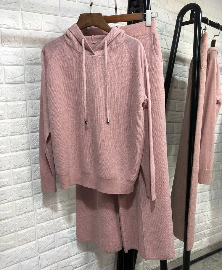 2019 New Casual Full Drawstring Blends Blend Knit Suit Female Hooded Pullover Top + Wide Leg Trousers Two Sets Of Women
2019 New Casual Full Drawstring Blends Blend Knit Suit Female Hooded Pullover Top + Wide Leg Trousers Two Sets Of Women