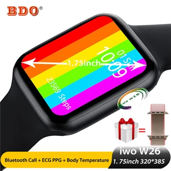 Iwo W26 Smart Watch 1.75Inch 320*385 Screen IP68 Smartwatch PPG+ECG Body Temperature Bluetooth Calling watch Series 6 PK Iwo 15
Iwo W26 Smart Watch 1.75Inch 320*385 Screen IP68 Smartwatch PPG+ECG Body Temperature Bluetooth Calling watch Series 6 PK Iwo 15