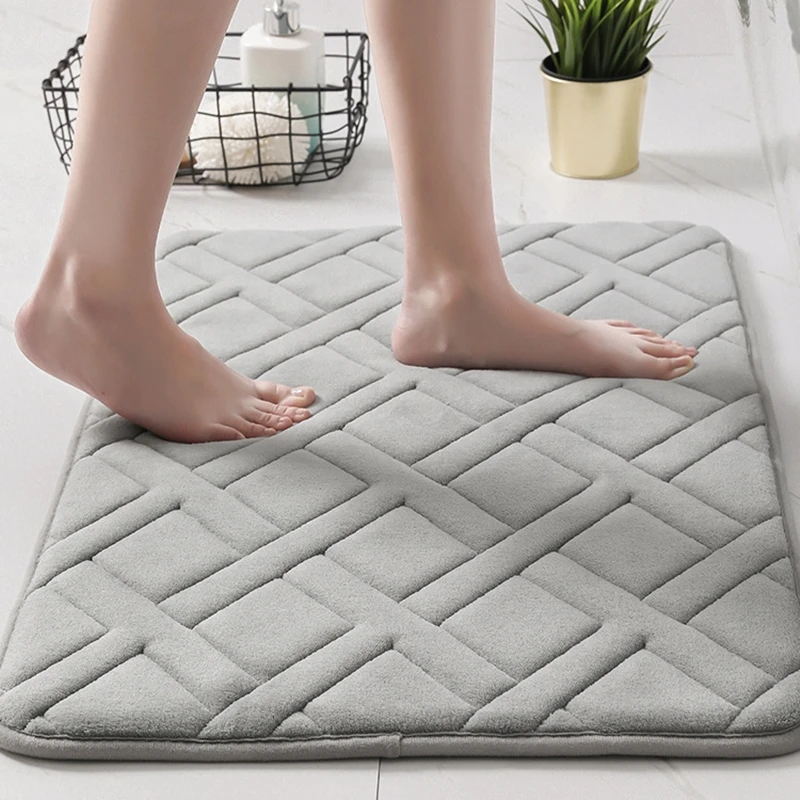 

Slowly Rebound Bathroom Mat Bath Carpets Non-slip Water Absorption Toilet Rugs Washbasin Bathtub Floor Area Mats Kitchen Rug Set