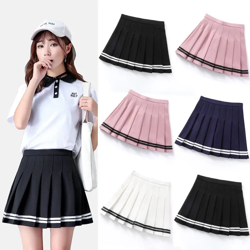 Spring Summer Women's Short Skirts Preppy Style High-waist A-line Pleated Skirt Chic Stitching Cute Sweet Girls Student Skirts
Spring Summer Women's Short Skirts Preppy Style High-waist A-line Pleated Skirt Chic Stitching Cute Sweet Girls Student Skirts