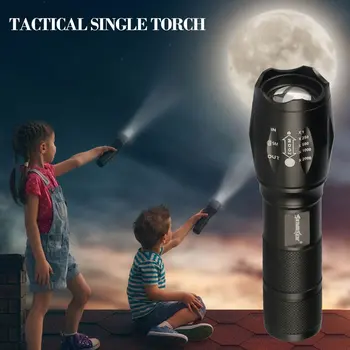 T6 LED Tactical Flashlight Torch Zoomable 50000lm 5 Modes for 18650 Flashlight Telescopic LED Zoom Torch 
T6 LED Tactical Flashlight Torch Zoomable 50000lm 5 Modes for 18650 Flashlight Telescopic LED Zoom Torch