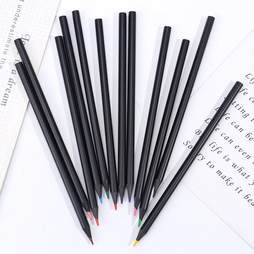 12 Color Black Wooden Pencils Painting Pen Color Lead Pencil Writing Painting Office Stationery Pencils Gifts For Students New 12 Color Black Wooden Pencils Painting Pen Color Lead Pencil Writing Painting Office Stationery Pencils Gifts For Students New