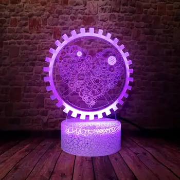 Gears Heart Model 3D Illusion LED Desk Nightlight Colorful Changing Light Toys for Lover gift
Gears Heart Model 3D Illusion LED Desk Nightlight Colorful Changing Light Toys for Lover gift