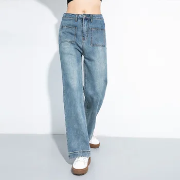 Jeans Women 2020 Wide Leg Denim Pants Plus Size Korean Vintage Bleached Pockets Casual Fit Trousers Summer Autumn New Arrival 
Jeans Women 2020 Wide Leg Denim Pants Plus Size Korean Vintage Bleached Pockets Casual Fit Trousers Summer Autumn New Arrival