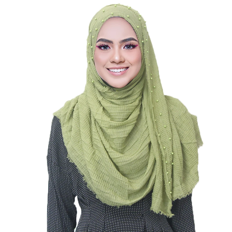 New Arrival Crinkle cotton hijab scarf beads headband pearls scarves shawls islamic warps pleated muslim scarves 200*90cm
New Arrival Crinkle cotton hijab scarf beads headband pearls scarves shawls islamic warps pleated muslim scarves 200*90cm
