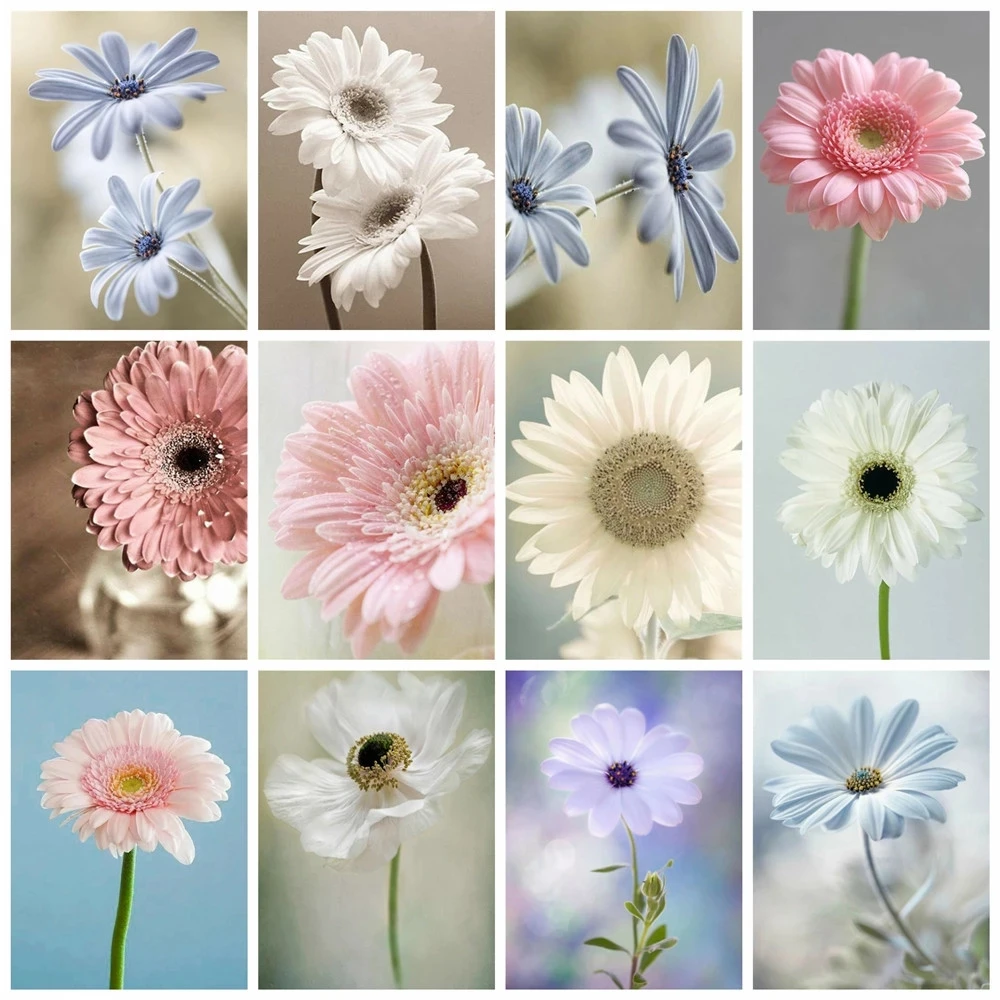 5D DIY Diamond Painting Full Daisy Flower Embroidery Decorative Paintings Cross Stitch Kits Handicraft Needlework Art | Дом и сад