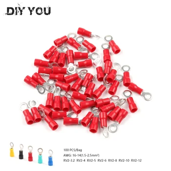 100PCS RV2-3.2/4/5/6/8/10 Ring Insulated Wire Connector Electrical Crimp Terminal Cable Wire Connector for AWG 16-14 1.5-2.5mm2
100PCS RV2-3.2/4/5/6/8/10 Ring Insulated Wire Connector Electrical Crimp Terminal Cable Wire Connector for AWG 16-14 1.5-2.5mm2