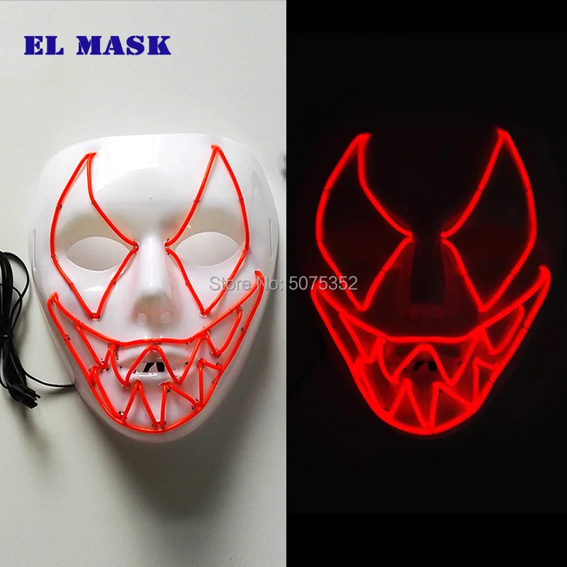 Маска GZYUCHAO EL Devil, светящаяся маска на все лицо, ужасная маска, светящаяся в темноте, мигающая неоновая маска для Хэллоуина
Маска GZYUCHAO EL Devil, светящаяся маска на все лицо, ужасная маска, светящаяся в темноте, мигающая неоновая маска для Хэллоуина