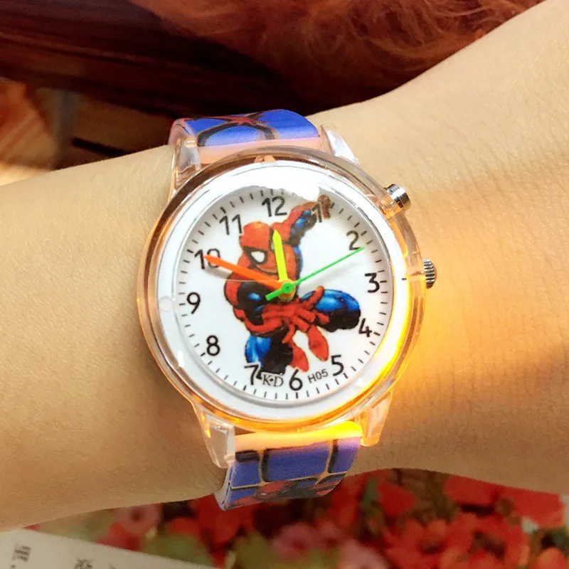 Elsa Princess Children Watches Spiderman Colorful Light Source Boys Watch Girls Kids Party Gift Clock Wrist Relogio Cute Cartoon
Elsa Princess Children Watches Spiderman Colorful Light Source Boys Watch Girls Kids Party Gift Clock Wrist Relogio Cute Cartoon