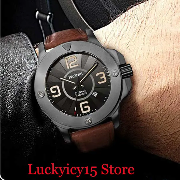 Cool PARNIS Brand Sapphire Crystal 47mm Self Winding Men's Watch PVD Watch Case Auto Date Classic Style Wristwatch
Cool PARNIS Brand Sapphire Crystal 47mm Self Winding Men's Watch PVD Watch Case Auto Date Classic Style Wristwatch