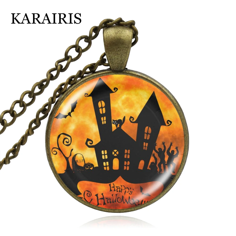 KARAIRIS Trendy Long Chain Choker Necklaces Happy Halloween Glass Cabochon Pendant Necklaces For Unisex Fashion Jewelry
KARAIRIS Trendy Long Chain Choker Necklaces Happy Halloween Glass Cabochon Pendant Necklaces For Unisex Fashion Jewelry