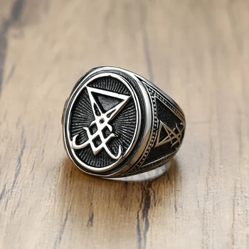 Stylish Mens Lucifer Rings for Male Jewelry Rock Punk Black Stainless Steel Party Gifts for Him 
Stylish Mens Lucifer Rings for Male Jewelry Rock Punk Black Stainless Steel Party Gifts for Him