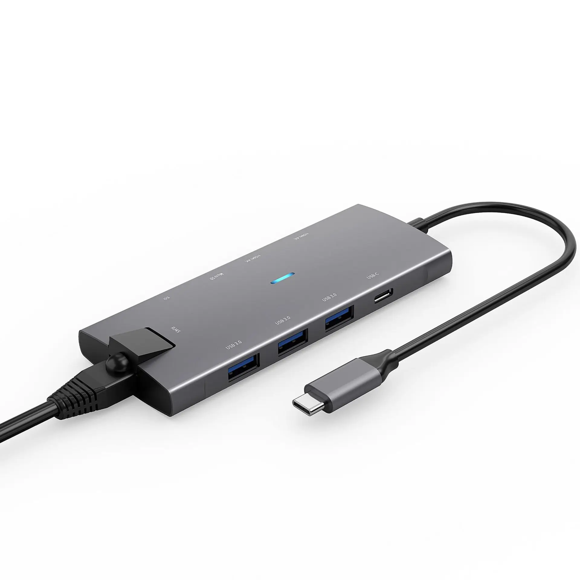 Type-C docking station with HDMI gigabit network card PD converter multifunction hub hub Nine in one
Type-C docking station with HDMI gigabit network card PD converter multifunction hub hub Nine in one