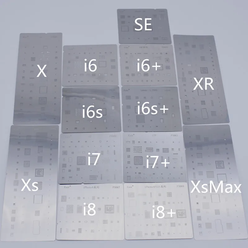IC Chip BGA Reballing Stencil Kits Set Solder template for iphone XS Max XR X 8 7 6s 6 plus SE Motherboard
IC Chip BGA Reballing Stencil Kits Set Solder template for iphone XS Max XR X 8 7 6s 6 plus SE Motherboard