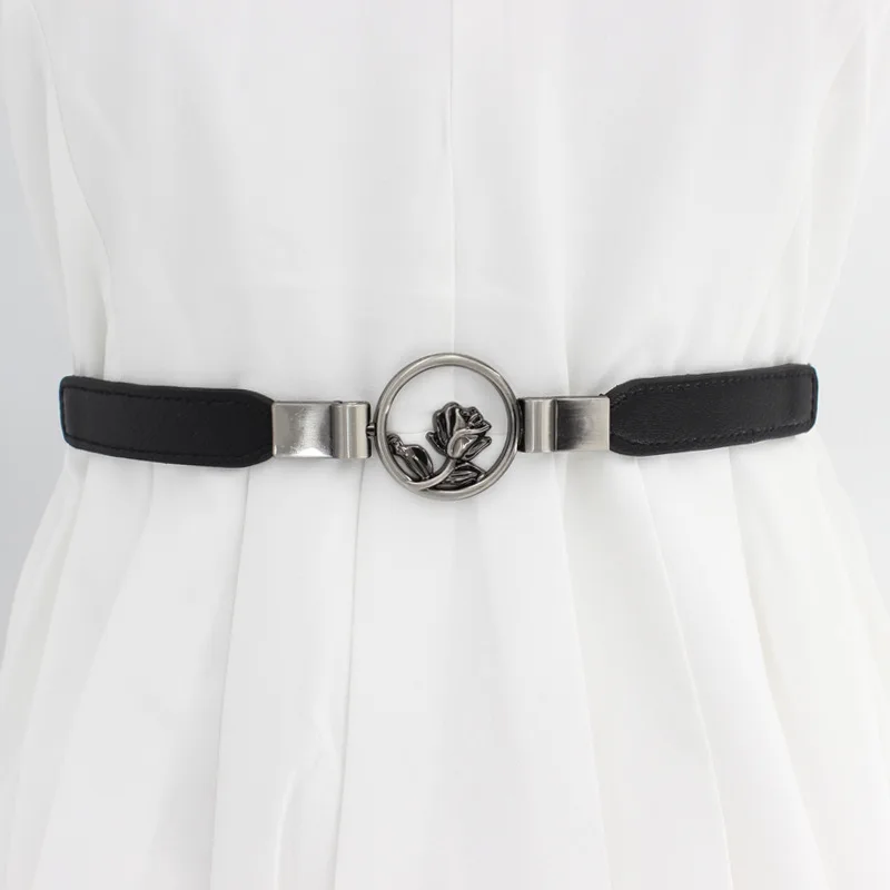 Woman Flowers Hook Up Buckle Thin Girdle Black Metal Buckle Elasticity Belt Female Dress Sweater Accessories
Woman Flowers Hook Up Buckle Thin Girdle Black Metal Buckle Elasticity Belt Female Dress Sweater Accessories
