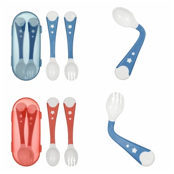 Toddler Babies Easy Grip Heat-Resistant Feeding Spoon Fork Set Baby Utensils Children Feeding Training Spoon Travel Safe Case
Toddler Babies Easy Grip Heat-Resistant Feeding Spoon Fork Set Baby Utensils Children Feeding Training Spoon Travel Safe Case
