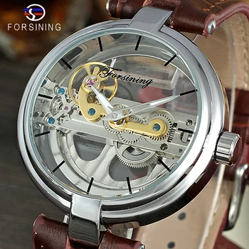 

FORSINING Men's High End Vintage Automatic Movement Popular Unique Style Genuine Leather Strap Skeleton Wristwatch Relojes