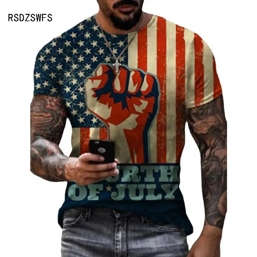 Harajuku Large Size Summer New American Flag Print Men'S Camisetas T-Shirt Street Fashion Animation Sports Short Sleeve Men Tees
Harajuku Large Size Summer New American Flag Print Men'S Camisetas T-Shirt Street Fashion Animation Sports Short Sleeve Men Tees