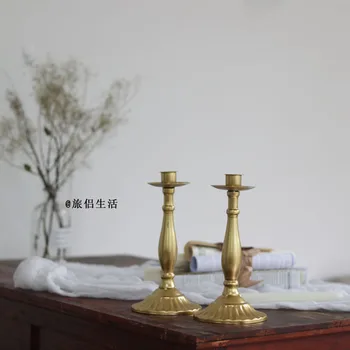 Retro Nostalgic Gold Iron Art Candlestick Home Decoration Wedding Pendulum Take Pictures Props Northern European-Style Decorativ 
Retro Nostalgic Gold Iron Art Candlestick Home Decoration Wedding Pendulum Take Pictures Props Northern European-Style Decorativ