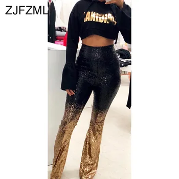 Shiny Sequins Sexy Flare Pants Women High Waist Skinny Bell Bottom Trousers Plus Size Streetwear Mujer Contrast Color Joggers
Shiny Sequins Sexy Flare Pants Women High Waist Skinny Bell Bottom Trousers Plus Size Streetwear Mujer Contrast Color Joggers