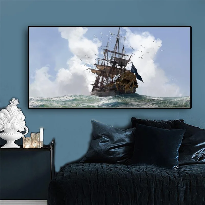 Skull and Bones Ship Decorative Canvas Art Prints Modern Seascpae Wall Posters And Prints Navigation Wall Pictures For Bed Room
Skull and Bones Ship Decorative Canvas Art Prints Modern Seascpae Wall Posters And Prints Navigation Wall Pictures For Bed Room