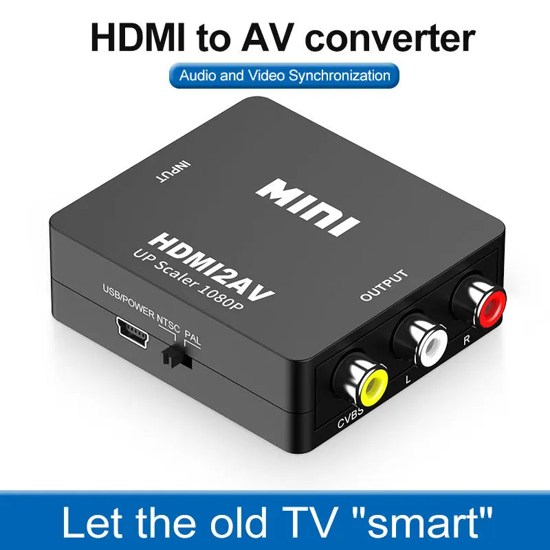 Mostotal Mini HDMI в AV видео конвертер коробка HDMI2AV RCA AV/CVSB L/R 1080P Поддержка NTSC PAL для HDTV ПК