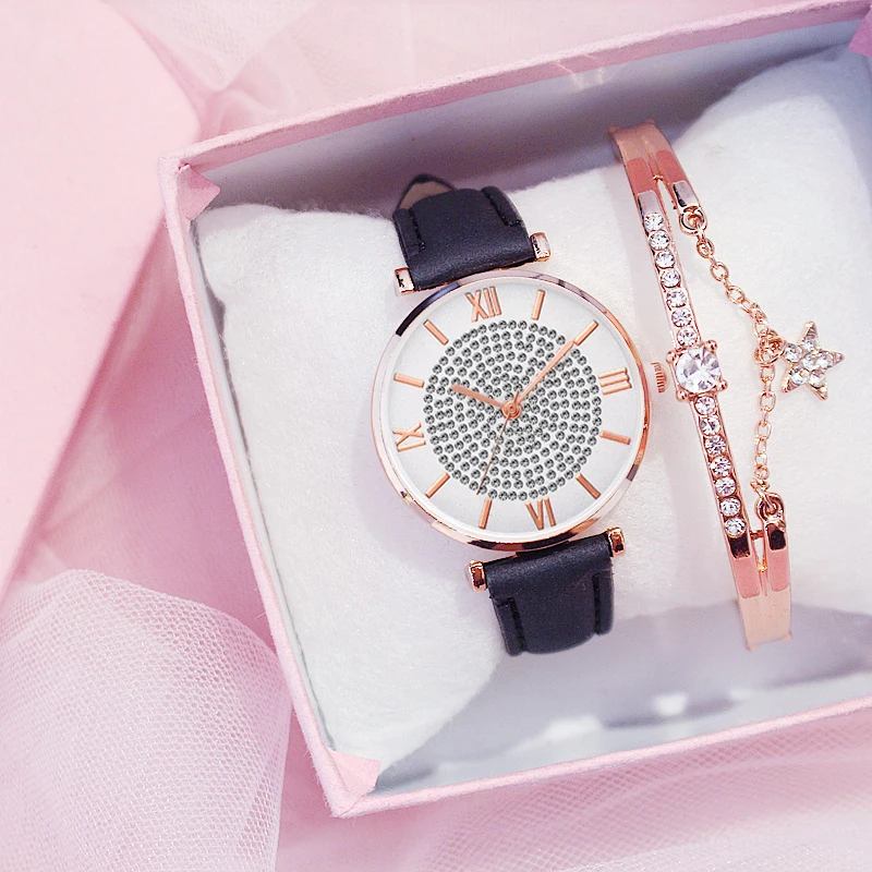 2PCS /Set Starry Sky Women Leather Watches Fashion Bracelet Watch Quartz Wristwatch Casual Female Sports Clock Relogio Feminino
2PCS /Set Starry Sky Women Leather Watches Fashion Bracelet Watch Quartz Wristwatch Casual Female Sports Clock Relogio Feminino