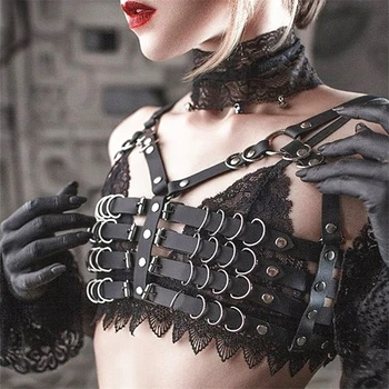 Gothic Leather Bra Harness Belt Fashion Harajuku Body Cage Chest Harness Straps Punk Rave Leather Lingerie for Fetish Women
Gothic Leather Bra Harness Belt Fashion Harajuku Body Cage Chest Harness Straps Punk Rave Leather Lingerie for Fetish Women