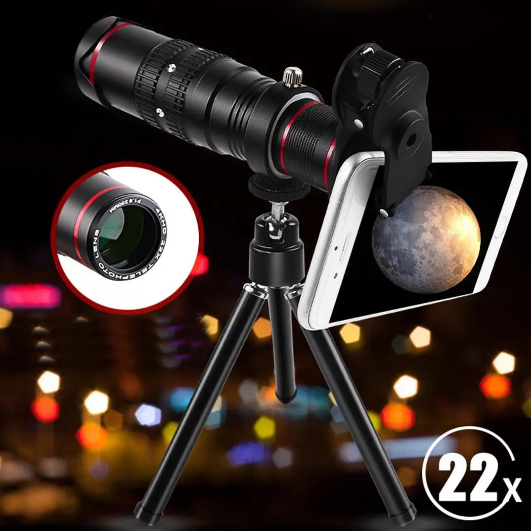 Outdoor 22X Zoom Cell Phone Telescope 3-3500 meters Kit Telephoto Camera Lens With Most Cellphones Tripod
Outdoor 22X Zoom Cell Phone Telescope 3-3500 meters Kit Telephoto Camera Lens With Most Cellphones Tripod