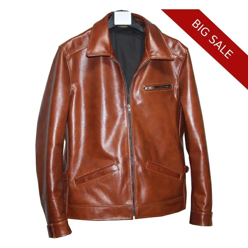 2020 Brown Men Slim Fit Casual Leather Jacket Plus Size XXXXXL Genuine Cowhide Russian Autumn Fashion Natural Leather Coat
2020 Brown Men Slim Fit Casual Leather Jacket Plus Size XXXXXL Genuine Cowhide Russian Autumn Fashion Natural Leather Coat