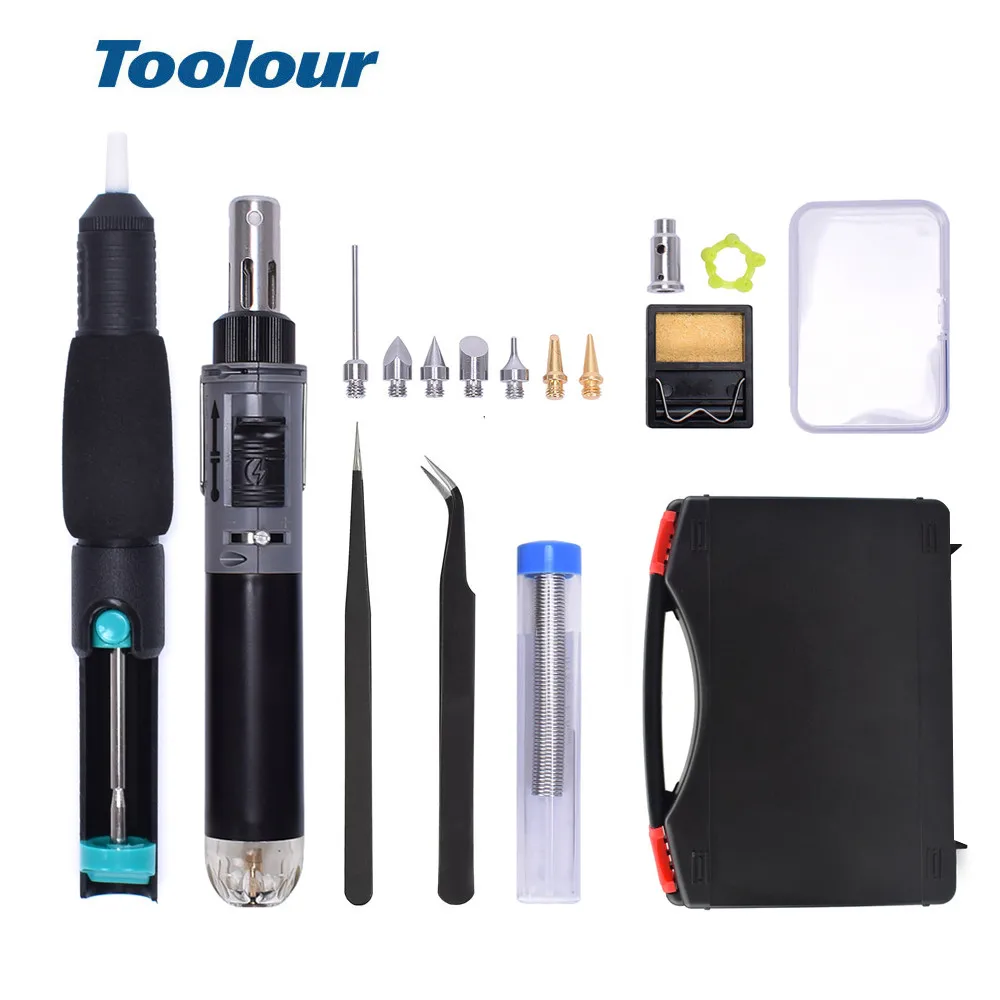 Toolour Mini Gas Soldering Iron Kit Cordless Self-Ignition Welding Gun Torch Repair Soldering Station Tip Pyrography Wood Tool
Toolour Mini Gas Soldering Iron Kit Cordless Self-Ignition Welding Gun Torch Repair Soldering Station Tip Pyrography Wood Tool