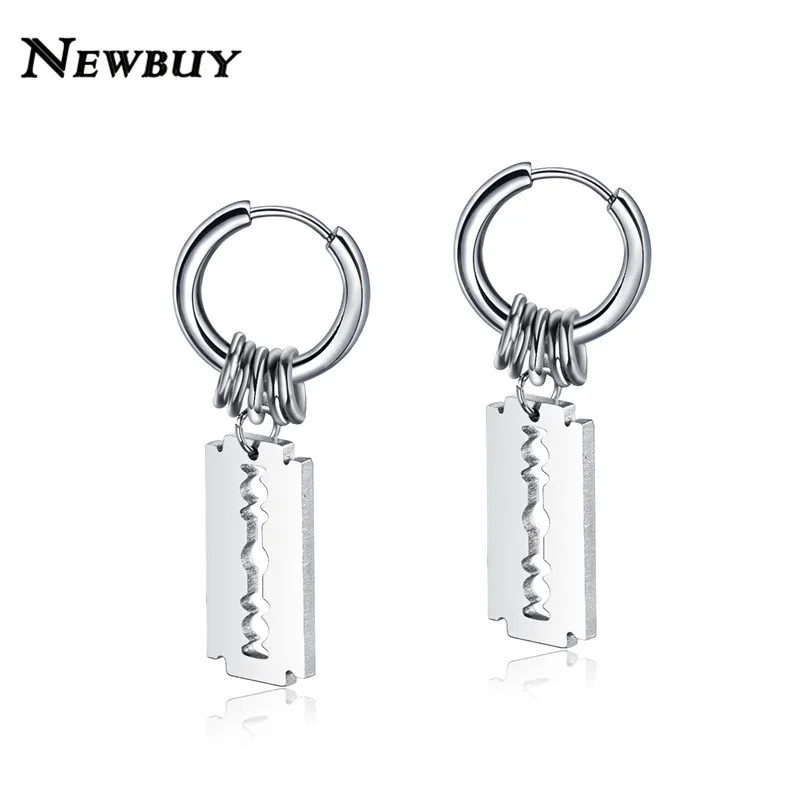 NEWBUY Hot Sale Silver Color Stainless Steel Dangle Earrings For Men Unique Design Blade Drop Earring Male Brinco
NEWBUY Hot Sale Silver Color Stainless Steel Dangle Earrings For Men Unique Design Blade Drop Earring Male Brinco
