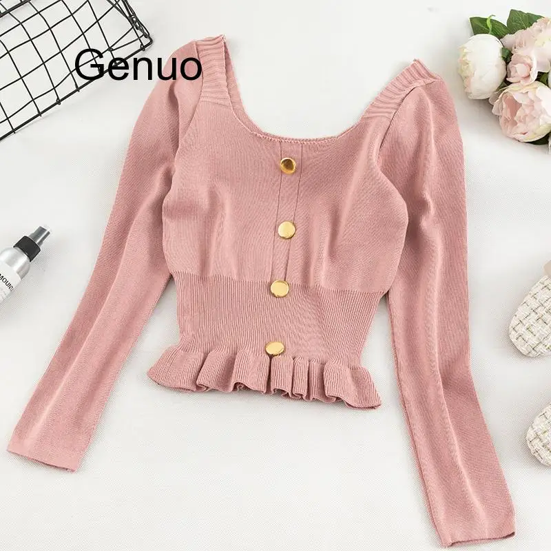 Women Sweater 2020 Korean Version Long Sleeve Sweet Solid Short Girl Early Autumn Knitted Pullovers
Women Sweater 2020 Korean Version Long Sleeve Sweet Solid Short Girl Early Autumn Knitted Pullovers