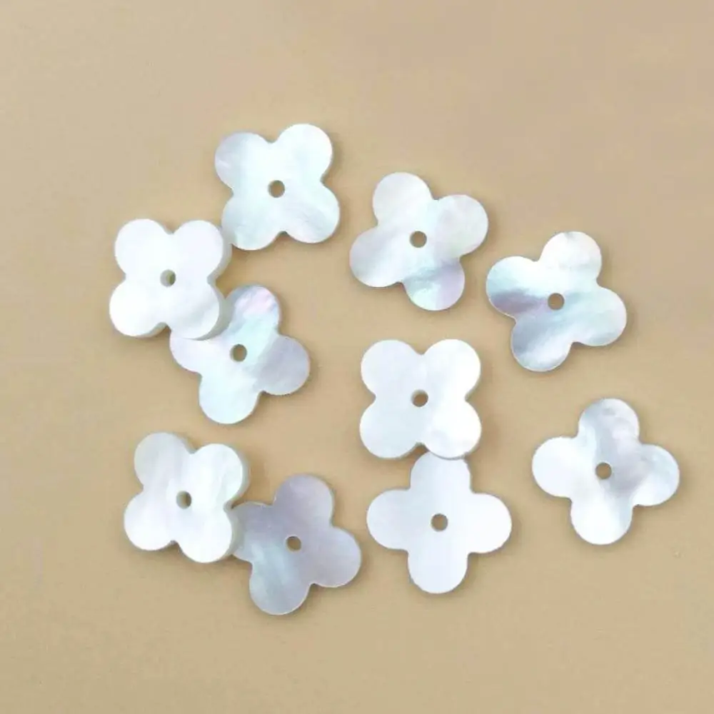 Carved Natural MOP White Shell Four Leaf Clover Flower Cabochons 12mm Center hole Women Bracelet Earrings Jewelry Making
Carved Natural MOP White Shell Four Leaf Clover Flower Cabochons 12mm Center hole Women Bracelet Earrings Jewelry Making