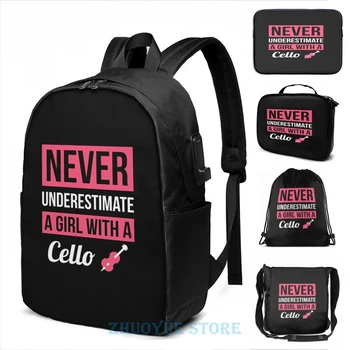 Graphic print Never Underestimate A Girl With A Cello USB Charge Backpack men School bags Women bag Travel laptop bag
Graphic print Never Underestimate A Girl With A Cello USB Charge Backpack men School bags Women bag Travel laptop bag
