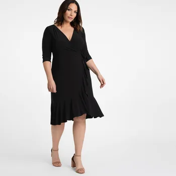 Modern Simple Black Short Mother of the Bride Dresses Deep V Neckline with Three Quarter Sleeves Wedding Party Gowns Ruffles
Modern Simple Black Short Mother of the Bride Dresses Deep V Neckline with Three Quarter Sleeves Wedding Party Gowns Ruffles