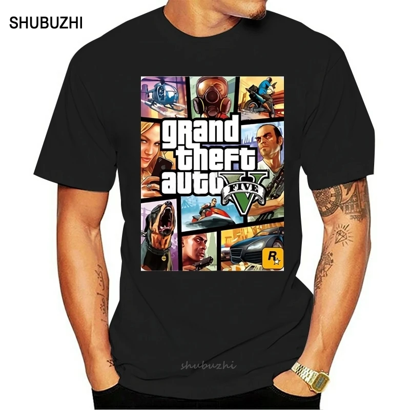 Grand Theft Auto Gta Мужская Уличная длинная футболка с 5 мужские футболки от известного