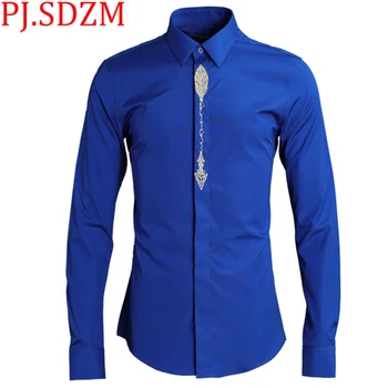 2018 New Arrival Europe and America Gothic Embroidery Classic Fashion Men Shirts Simple Solid Long Sleeve Casual Slim Fit M-4XL
2018 New Arrival Europe and America Gothic Embroidery Classic Fashion Men Shirts Simple Solid Long Sleeve Casual Slim Fit M-4XL