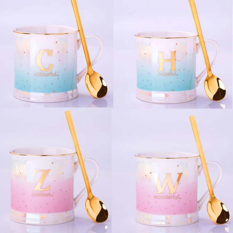 380ML Fashion Letter Ceramic Coffee Mug Creative Household Mug With Spoon Personality Fun Novelty Unique Birthday Gift Cup
380ML Fashion Letter Ceramic Coffee Mug Creative Household Mug With Spoon Personality Fun Novelty Unique Birthday Gift Cup