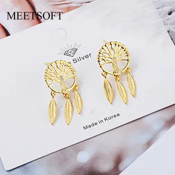 MEETSOFT 925 Sterling Silver Prevent Allergy Drop Earrings for Women Trendy Design Small Dreamcatcher Jewelry Gift
MEETSOFT 925 Sterling Silver Prevent Allergy Drop Earrings for Women Trendy Design Small Dreamcatcher Jewelry Gift