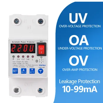 63A Leakage Protection Circuit Breaker Over And Under Voltage Over Current Leakage Protection Surge Protect Protector
63A Leakage Protection Circuit Breaker Over And Under Voltage Over Current Leakage Protection Surge Protect Protector