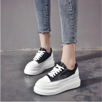 Tleni Ladies height increasing breathable thick botttom sneakers black white Women sports Shoes flat platform wedge shoes ZD-81
Tleni Ladies height increasing breathable thick botttom sneakers black white Women sports Shoes flat platform wedge shoes ZD-81
