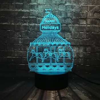 Carousel 3D Night Light Creative Horse Happy Holiday Illusion Lamp LED Colorful Atmosphere Novelty Lighting Baby Bedroom toys 
Carousel 3D Night Light Creative Horse Happy Holiday Illusion Lamp LED Colorful Atmosphere Novelty Lighting Baby Bedroom toys